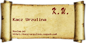 Kacz Urzulina névjegykártya